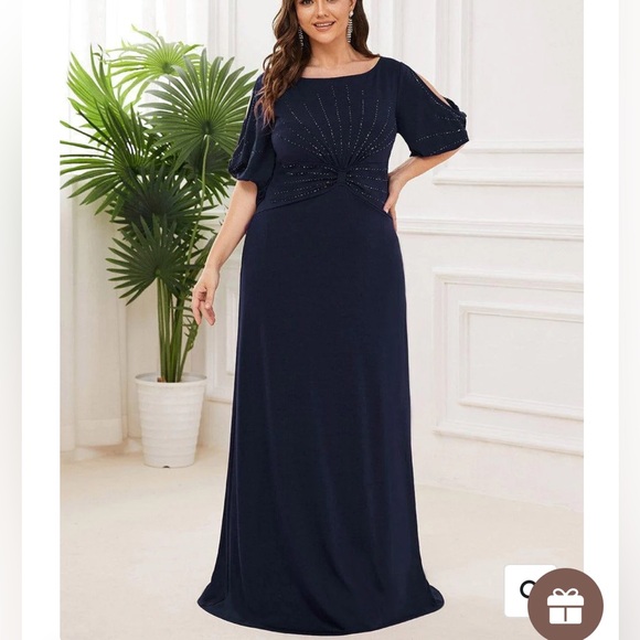 Ever Pretty Simple Plus Size Bodycon Maxi Mermaid Wedding Guest Dress Size 14 - Picture 1 of 13